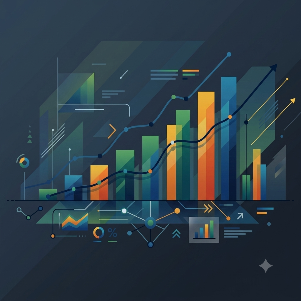 Futuristic tablet screen with analytics dashboard and glowing data visualization